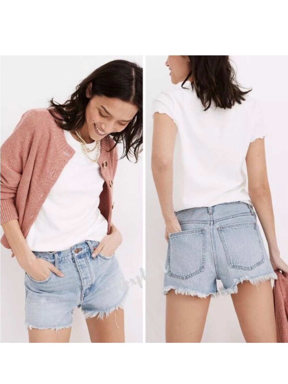Madewell relaxed denim Light Wash Cutoff Shorts